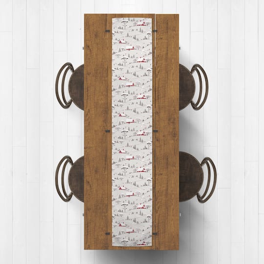 Snowy Village 16x72 Poly Twill Table Runner
